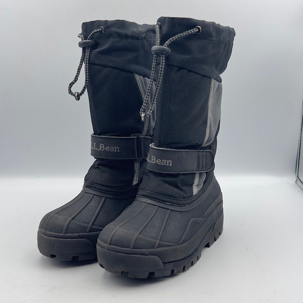 LL Bean Kids Snow Boots Black Grey Waterproof Insulated 11 Winter Outdoor 238064